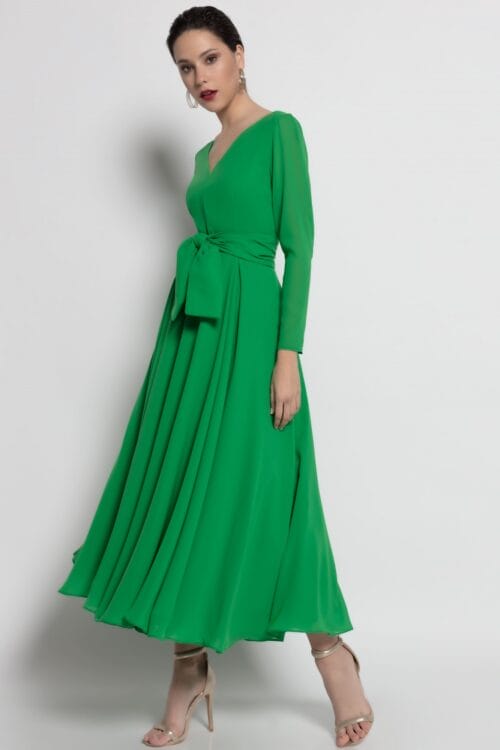 Vestido para fiesta vuelo y lazada verde en outlet