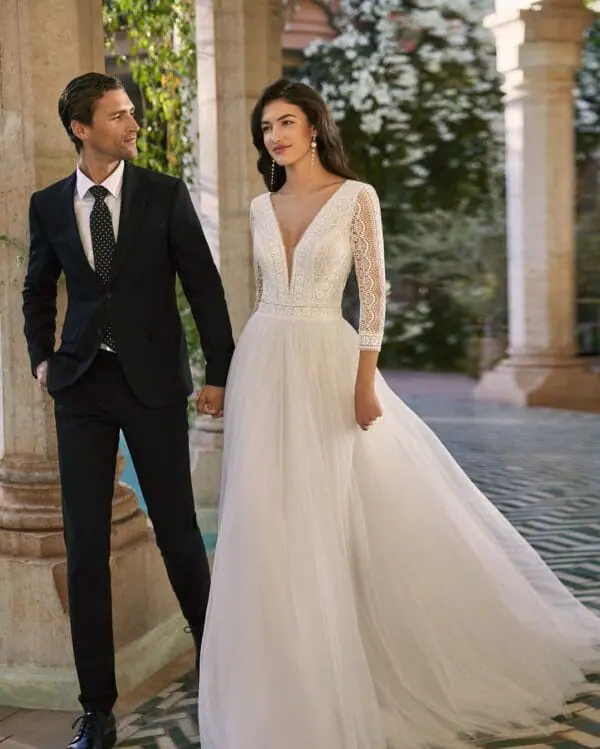 Vestido de novia silueta A disponible en Rosana Cantó Outlet