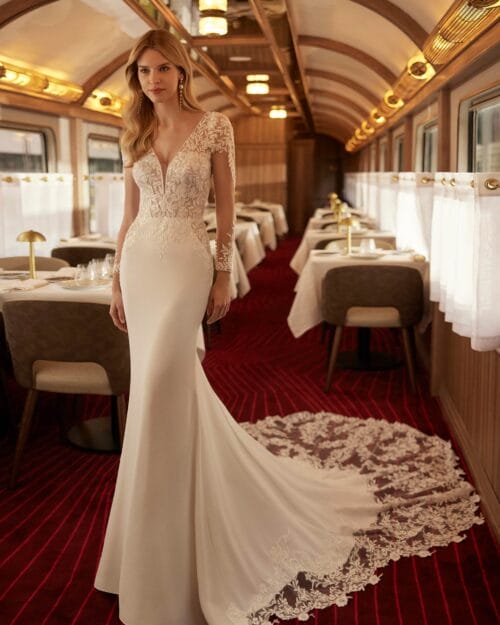 Vestido de novia Varinia espalda abotonada