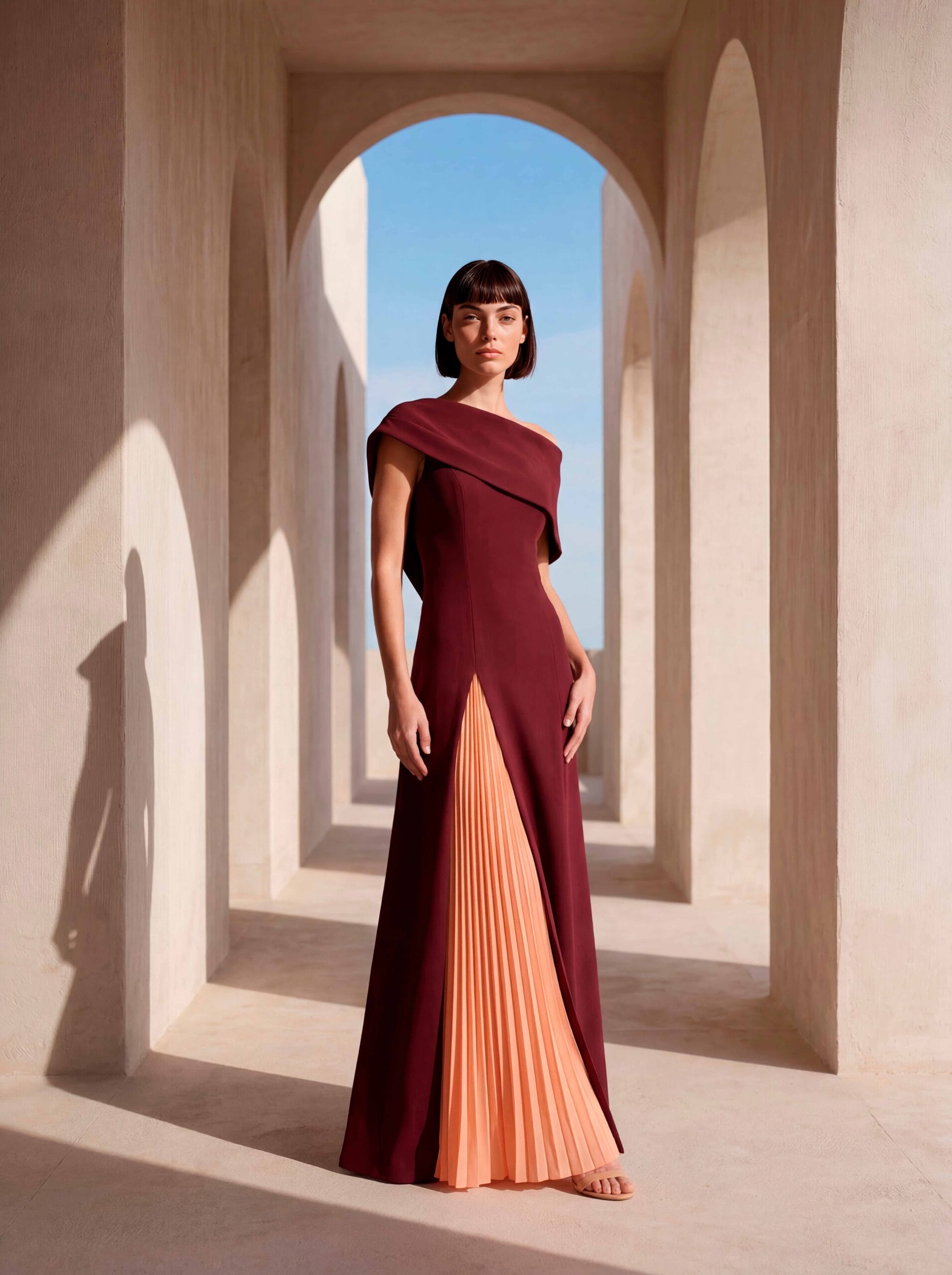 VESTIDO MADRINA QUILLA PLISADO