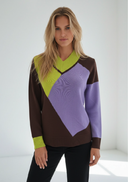 JERSEY INTARSIA CUELLO PICO