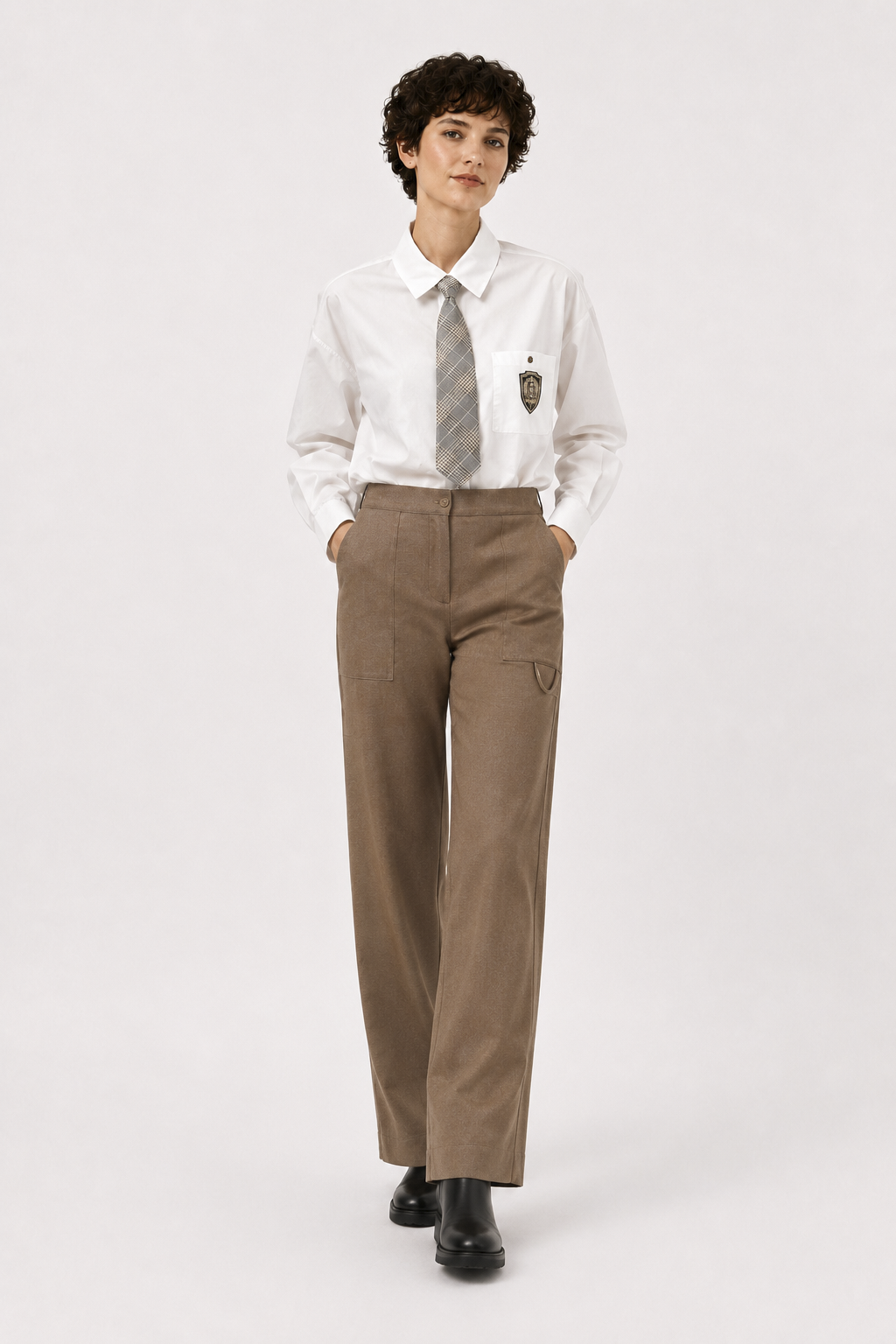 Pantalon Denim Sibila Camel - Imagen 4