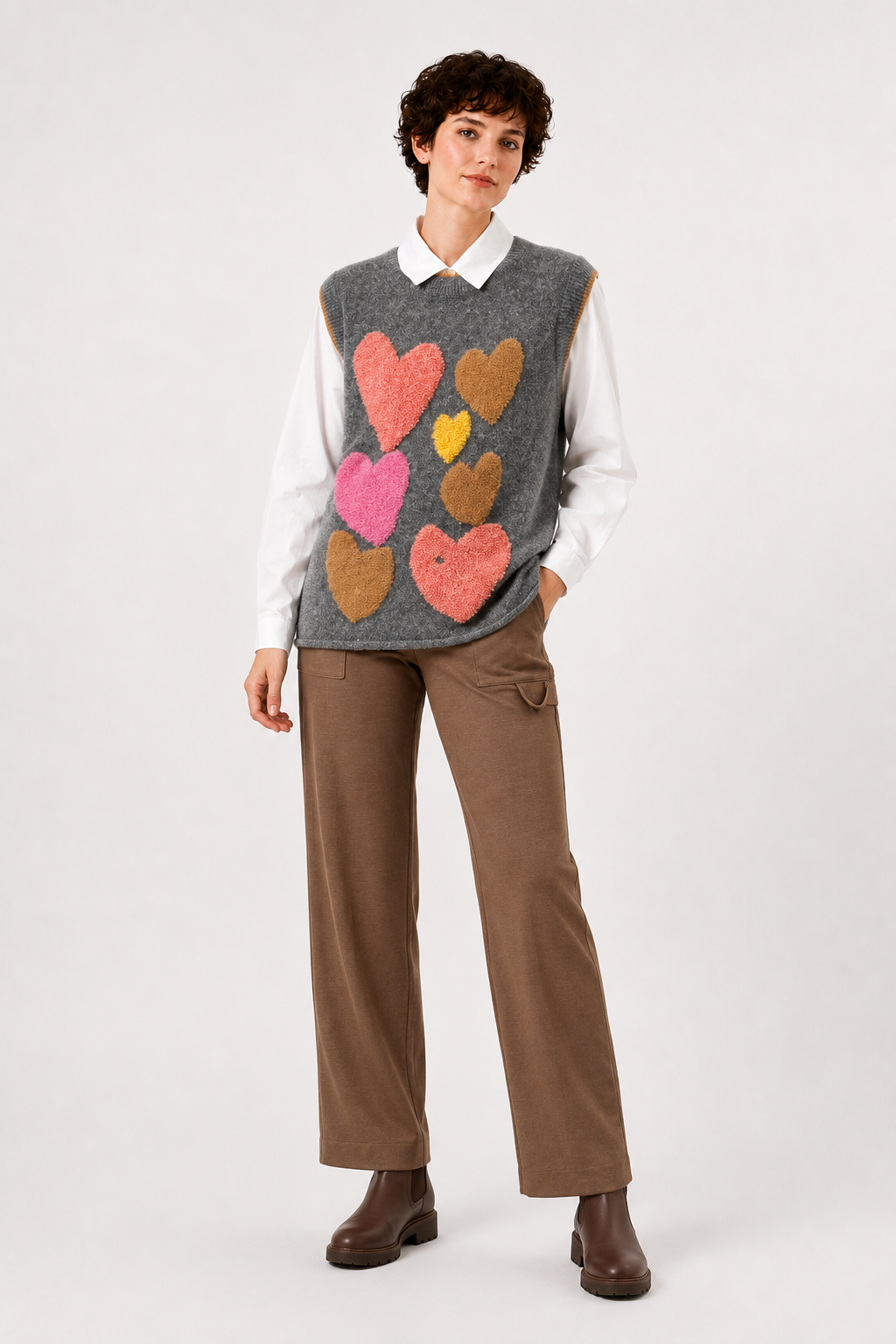 Pantalon Denim Sibila Camel - Imagen 2