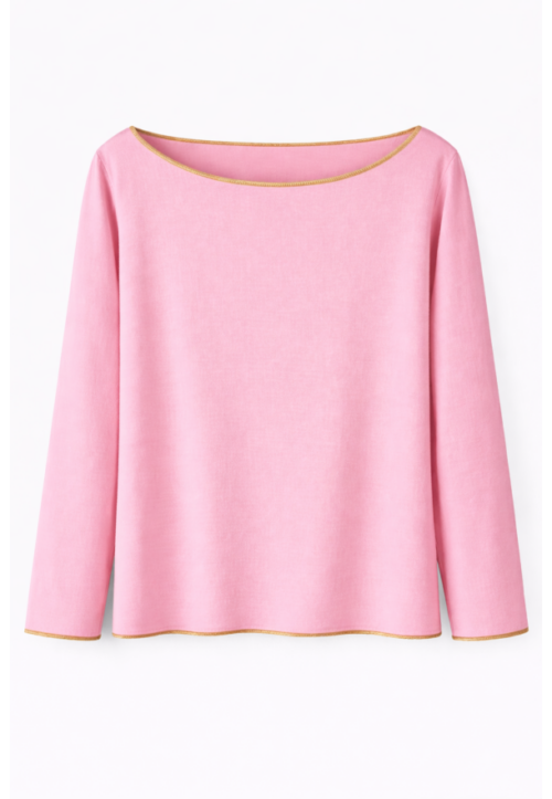 Camiseta cinta oro barco Rosa