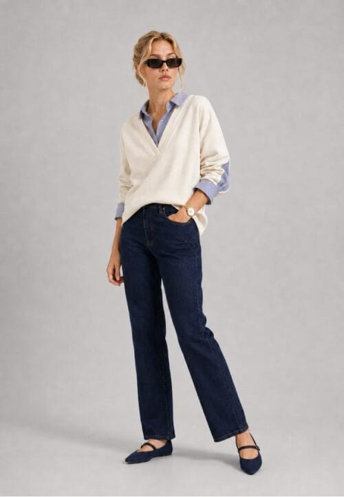 Jeans recto Azul oscuro