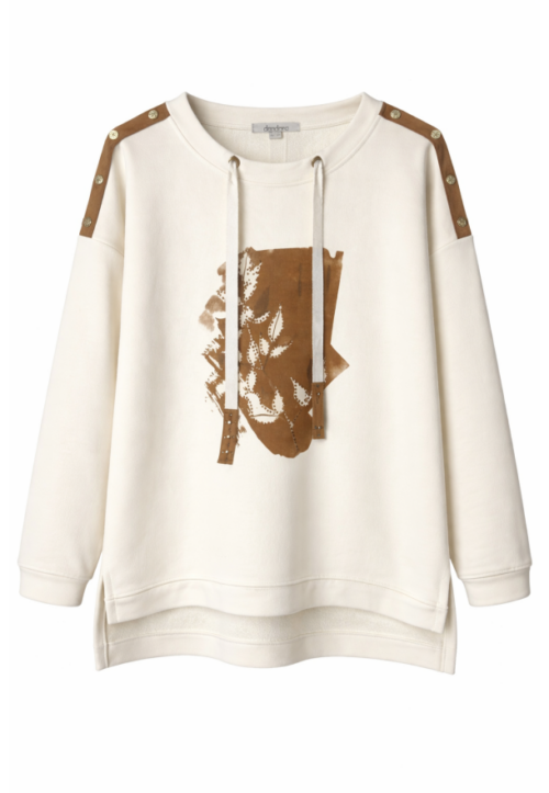 Sudadera flor Crudo